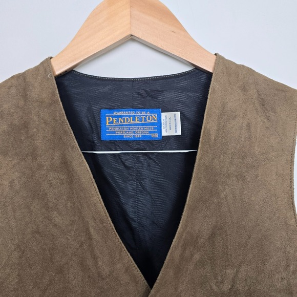 Vintage Mens Pendleton Western Americana Suede Leather Vest Sz M Ranch USA - Picture 4 of 9